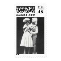 Romantic couple in loving embrace stamp by amazingvintage Romantic couple in loving embrace stamp