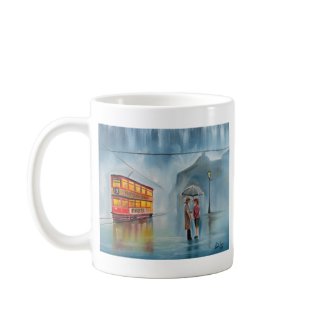 ROMANTIC COUPLE RAINY DAY UMBRELLA mug