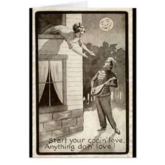 Romantic Couple Repro Vintage 1910 card