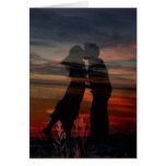 Romantic Couple Sunset lovers Greeting Card Art