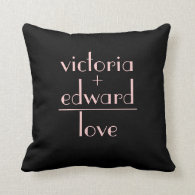 Romantic Couples Names Personalized Pillow