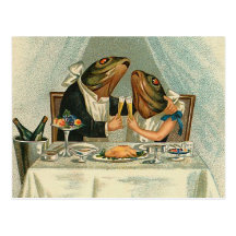 "Romantic Dinner for Frogs" Postcards