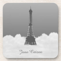 Romantic Eiffel Tower Floating In Cloud Beverage Coaster at Zazzle