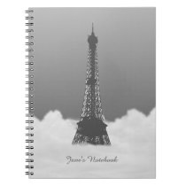 Romantic Eiffel Tower Floating In Cloud Spiral Note Book at Zazzle