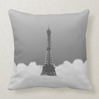 Romantic Eiffel Tower Floating In Cloud On Pillow throwpillow