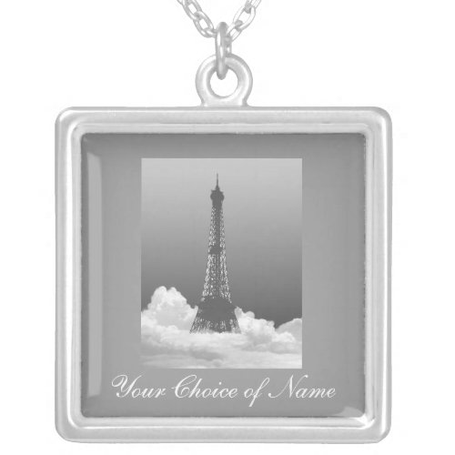 Romantic Eiffel Tower on Sterling Silver Necklace necklace
