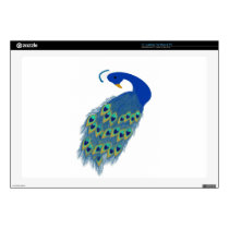 Romantic Elegant Blue Peacock Feathers Decals For 17" Laptops
