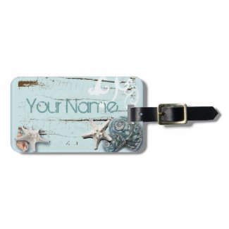 Romantic Elegant blue Seashell Beach fashion tag Luggage Tags