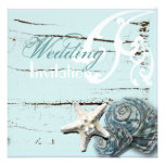 Romantic Elegant Seashell Beach Wedding Invitation