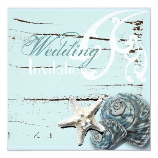 Romantic Elegant Seashell Beach Wedding Invitation | Zazzle
