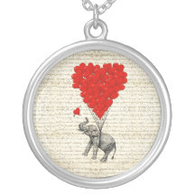 Romantic elephant & heart balloons jewelry
