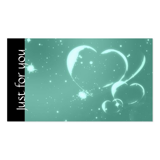 Romantic Emerald Hearts Spa Business Gift Cards Business Card (front side)