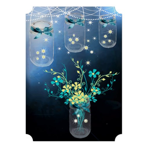 Romantic Firefly Mason Jar Wedding Cards
