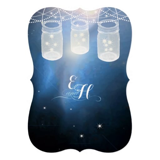 Romantic Firefly Mason Jar Wedding Custom Announcements