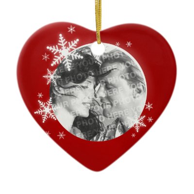 Romantic First Christmas Photo ornament