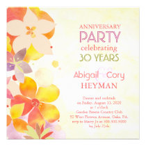 Romantic Floral 30th Wedding Anniversary Party invitations