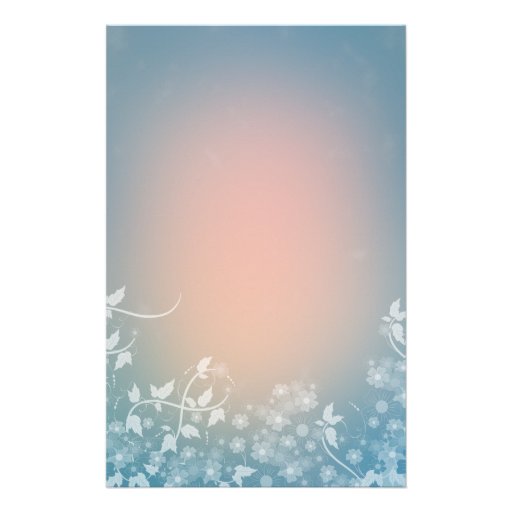 Romantic Floral Design Stationery Paper | Zazzle