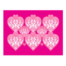 Romantic Floral Hearts Postcard