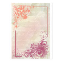 Romantic floral postcards