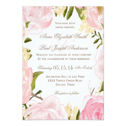 Romantic Floral wedding invitation