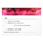 Romantic Flourish Hearts Hot Pink Reception Card Announcement