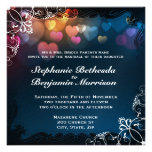 Romantic Flourish Hearts Moody Blue Invitations