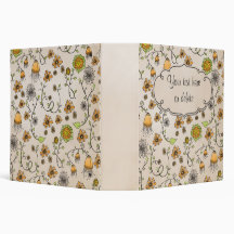Romantic flower pattern 3 ring binder