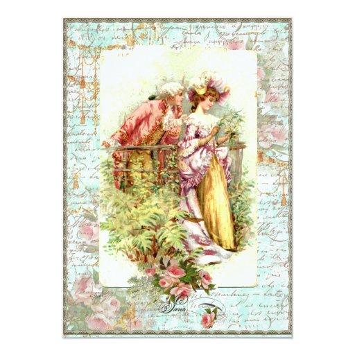 Romantic French Couple Bridal Shower Invite Zazzle