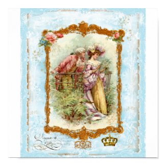 Romantic French Couple Regency Style Print print