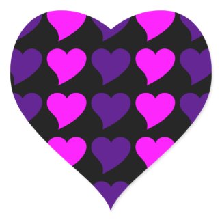 Romantic Gifts for Her: Pink Purple Hearts Stripes sticker