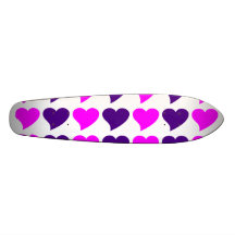 Romantic Girls Gifts : Pink Purple Hearts Stripes Custom Skateboard