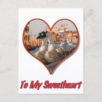 Romantic Gondola Ride for Valentine's Day postcard