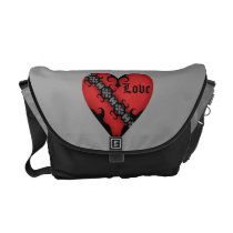 Romantic gothic medieval red heart Love Commuter Bag