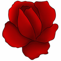 Romantic gothic red rose photo cut outs