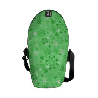 Romantic Green Floral Pattern Messenger Bag