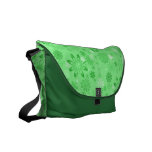 Romantic Green Floral Pattern Messenger Bag