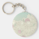 Romantic hand drawn flowers keychains