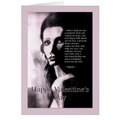 Romantic Happy Valentine's Day For Him Sappho Poem card