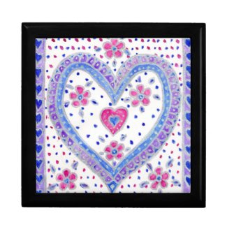 Romantic Heart-design Gift Box, pink and blue giftbox