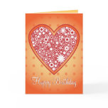 Romantic Heart Design "Happy Birthday" Cards