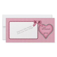 Romantic heart design / Thank you photocard