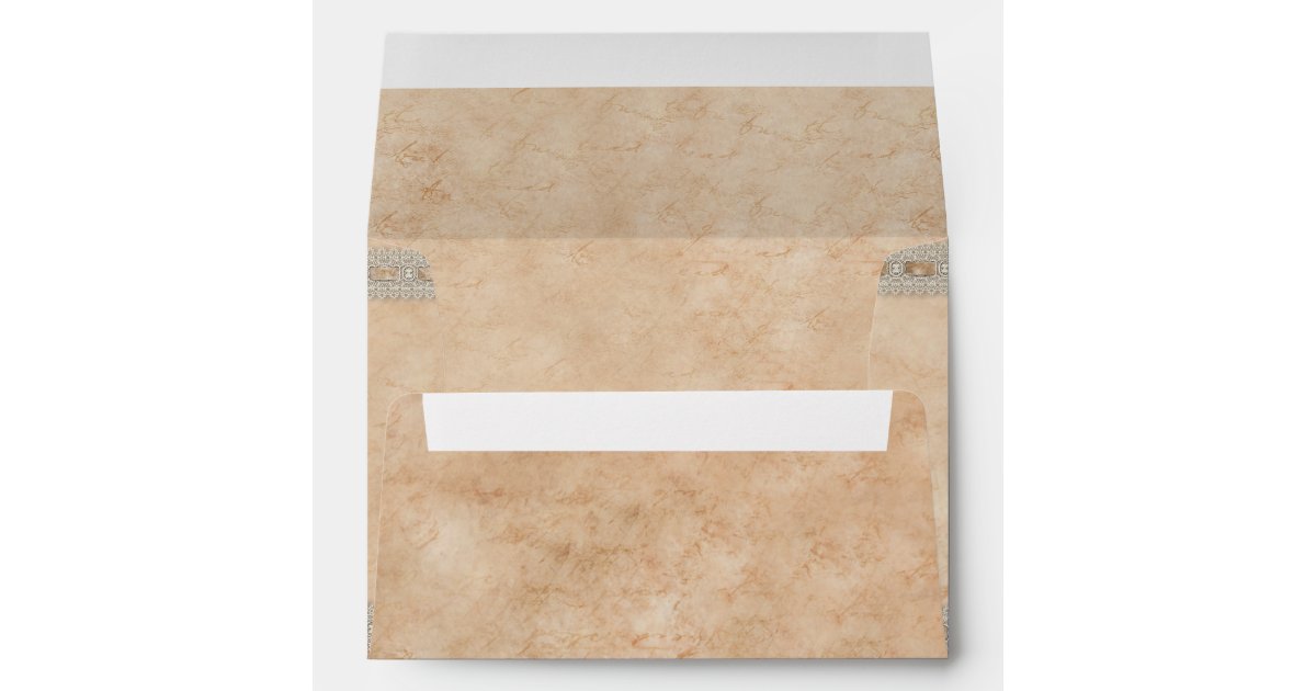 Romantic Heart Lock Key Faux Lace Envelope Zazzle