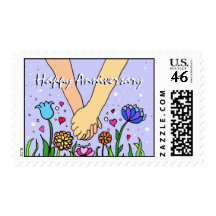 Romantic Holding Hands - dating / anniversary gift Stamps