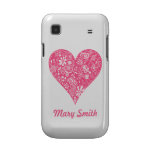 Romantic Hot Pink Love Heart Samsung Galaxy S Cases