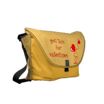 Romantic I love you illustration with two hearts Messenger Bags