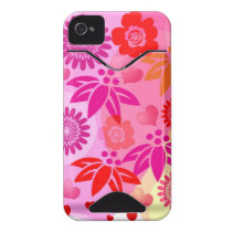 Romantic iPhone 4 case Hearts & flowers