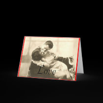 Romantic kiss valentines day card