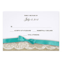 Romantic Lace and Dark Aqua Response invitations