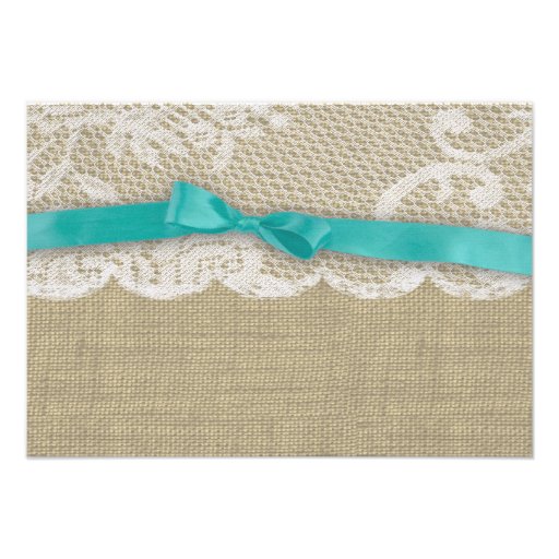 Romantic Lace and Dark Aqua Response Personalized Announcements