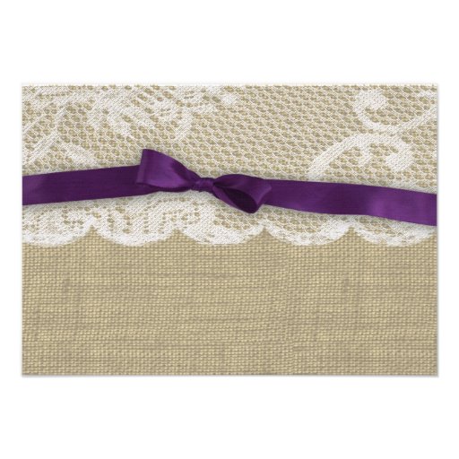 Romantic Lace and Dark Purple Response Invitation